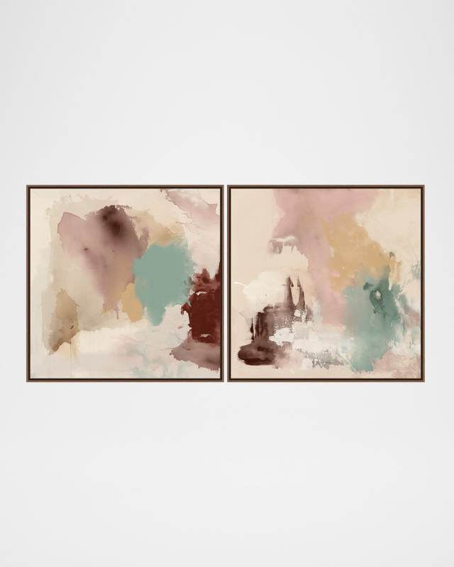 "A New Worlds" Set of 2 Framed Giclees by Van Garret, 40.75" Square